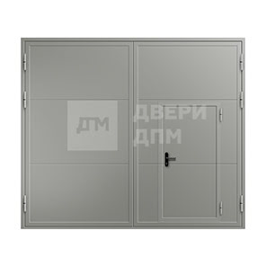 Огнестойкие распашные ворота с калиткой 3-го типа защиты ВПМ-21